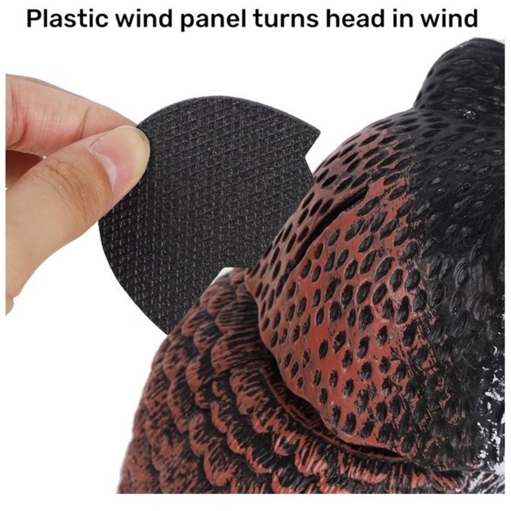 3 Pack Rotating Head Owl Bird Deterrent Scarecrow Decoy Garden Pest Repellent - Picture 5 of 11